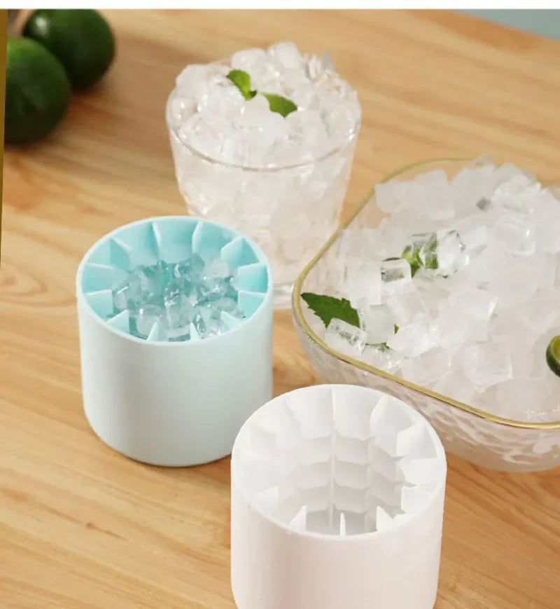 Round Silicone Ice Cube Mold Bucket
