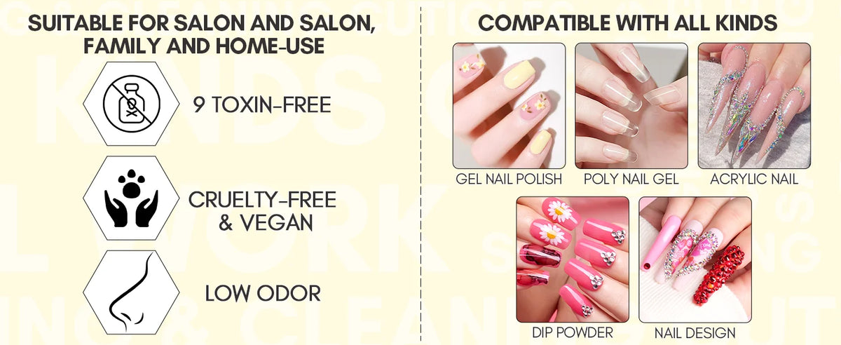 Gel Top Coat and Base Coat Set, No Wipe Shine Finish Soak Off Gel Base Top Coat Long Lasting LED Nail Lamp Gel Polish