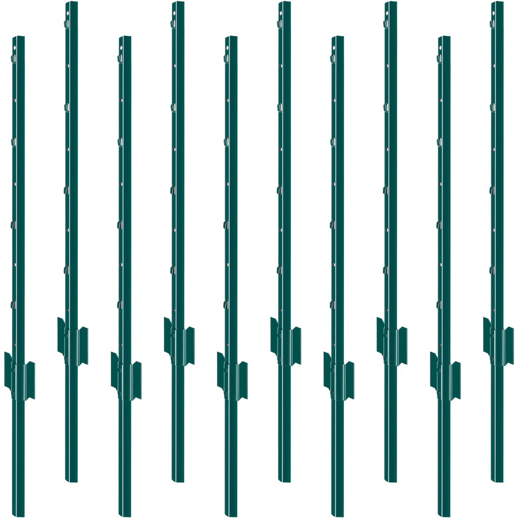 SucceBuy Fence Post T-Post Heavy Duty Metal Fence Post Sturdy Steel Fence Stakes for Garden Yard Lawn Farms Outdoor Wire Fencing