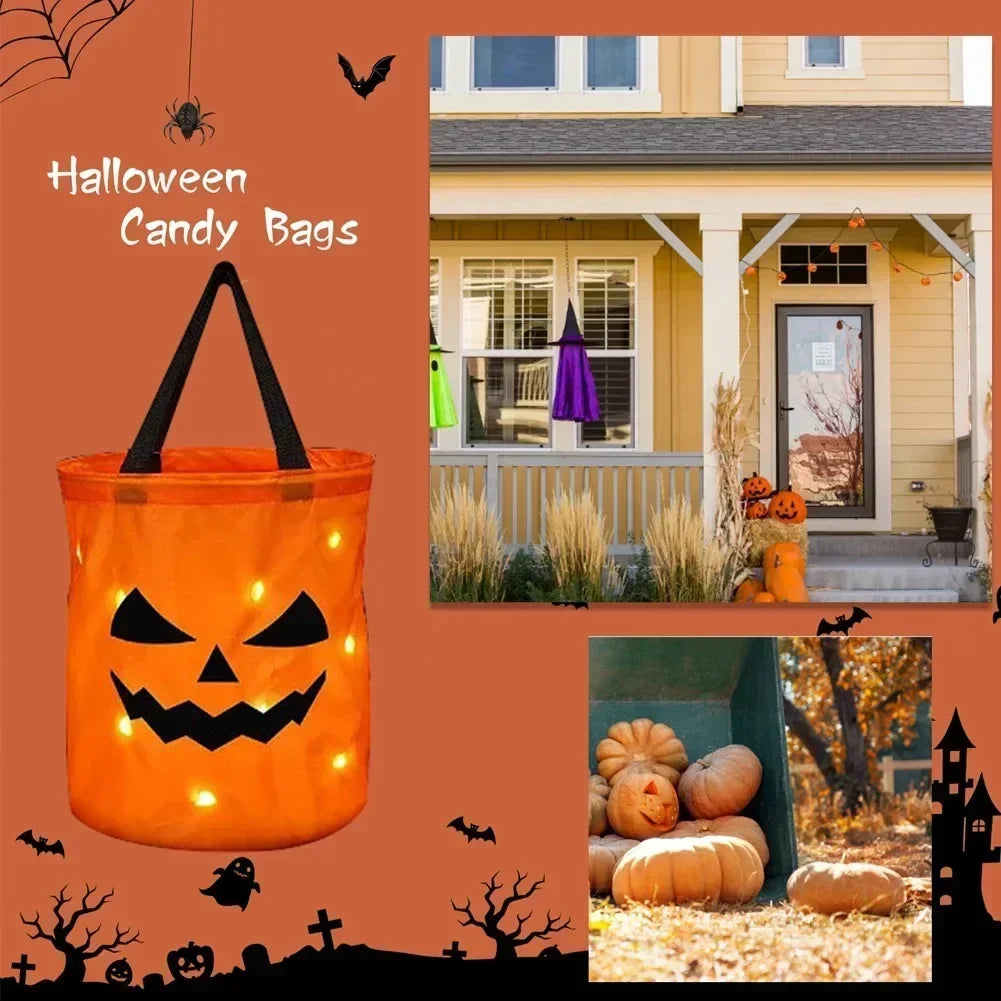 Halloween LED Light-Up Pumpkin Candy Bag