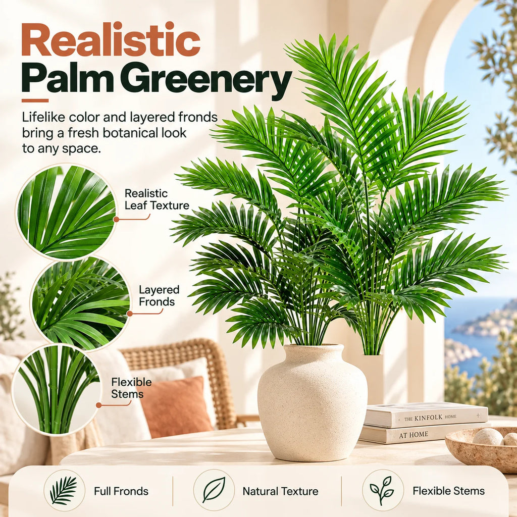 Artificial Palm Fronds, UV-Resistant Faux Tropical Leaves