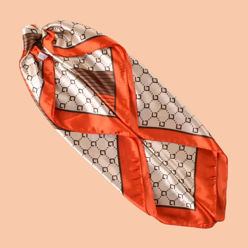 Women's Satin Square Scarf 35 inch, Multi-Use Headscarf, Hair Tie and Bag Accessory