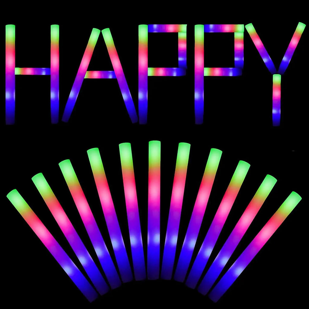 Glow Sticks Bulk 102Pack LED Light Up Foam Sticks 3 Modes Color Flashing,Glow Party Supplies for Wedding Birthday Concert