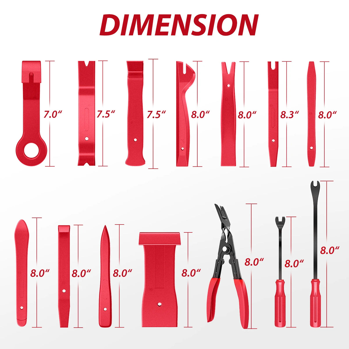 200Pcs Trim Removal Tool, Auto Push Pin Bumper Retainer Clip Set Fastener Terminal Remover Adhesive Cable Clips Round Handle Crowbar Kit Car Panel