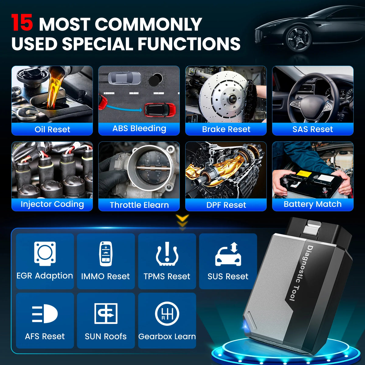 [Lifetime Free] KINGBOLEN Ediag Elite All System Car Diagnostic Tool 15 Reset CANFD Active Test OBD Scanner for iOS Android