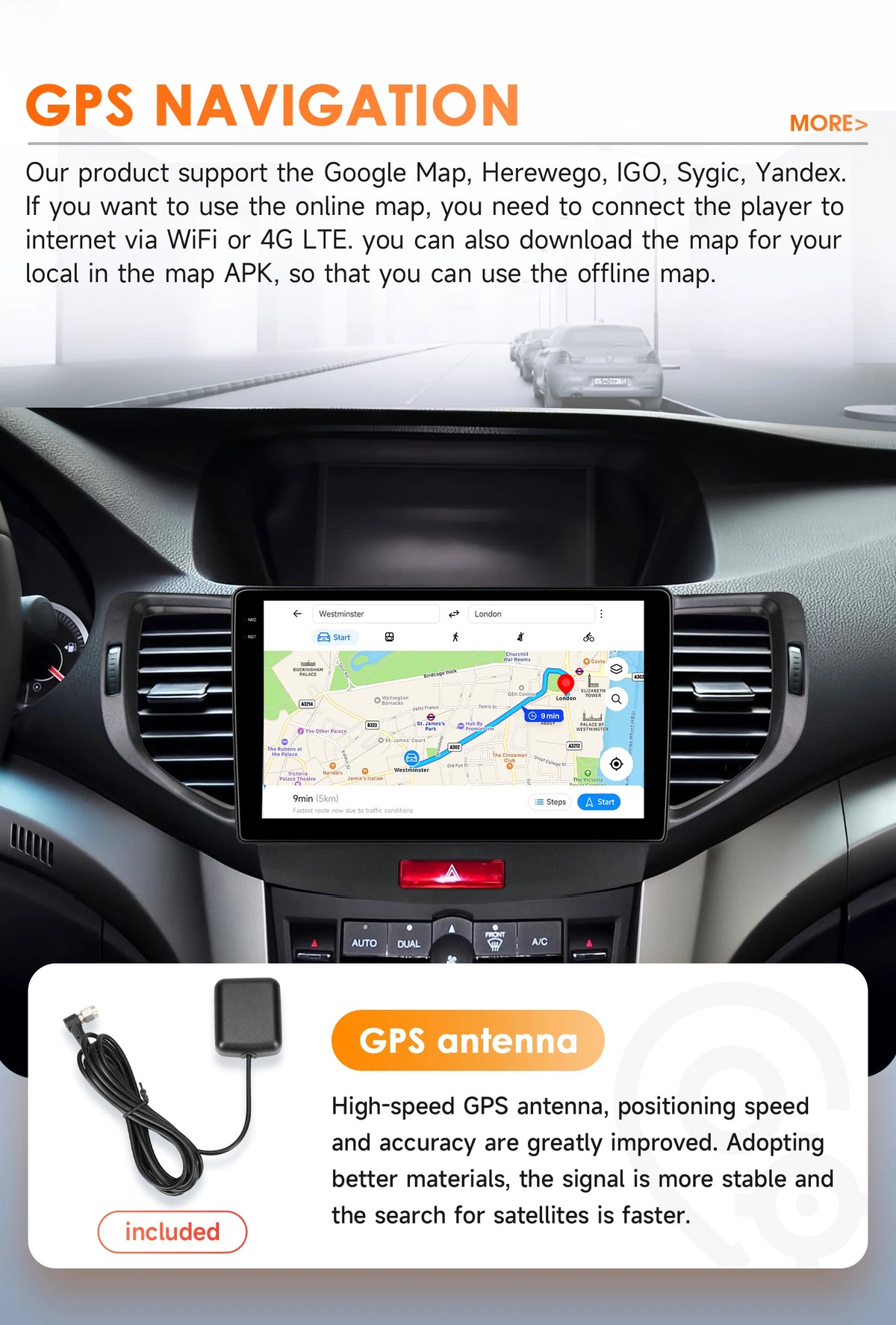 4G WIFI Carplay for Honda Accord 8 Acura TSX 2008 2009 2010 2011 2012 Car radio Android 12 Multimedia Video player 6115 Stereo
