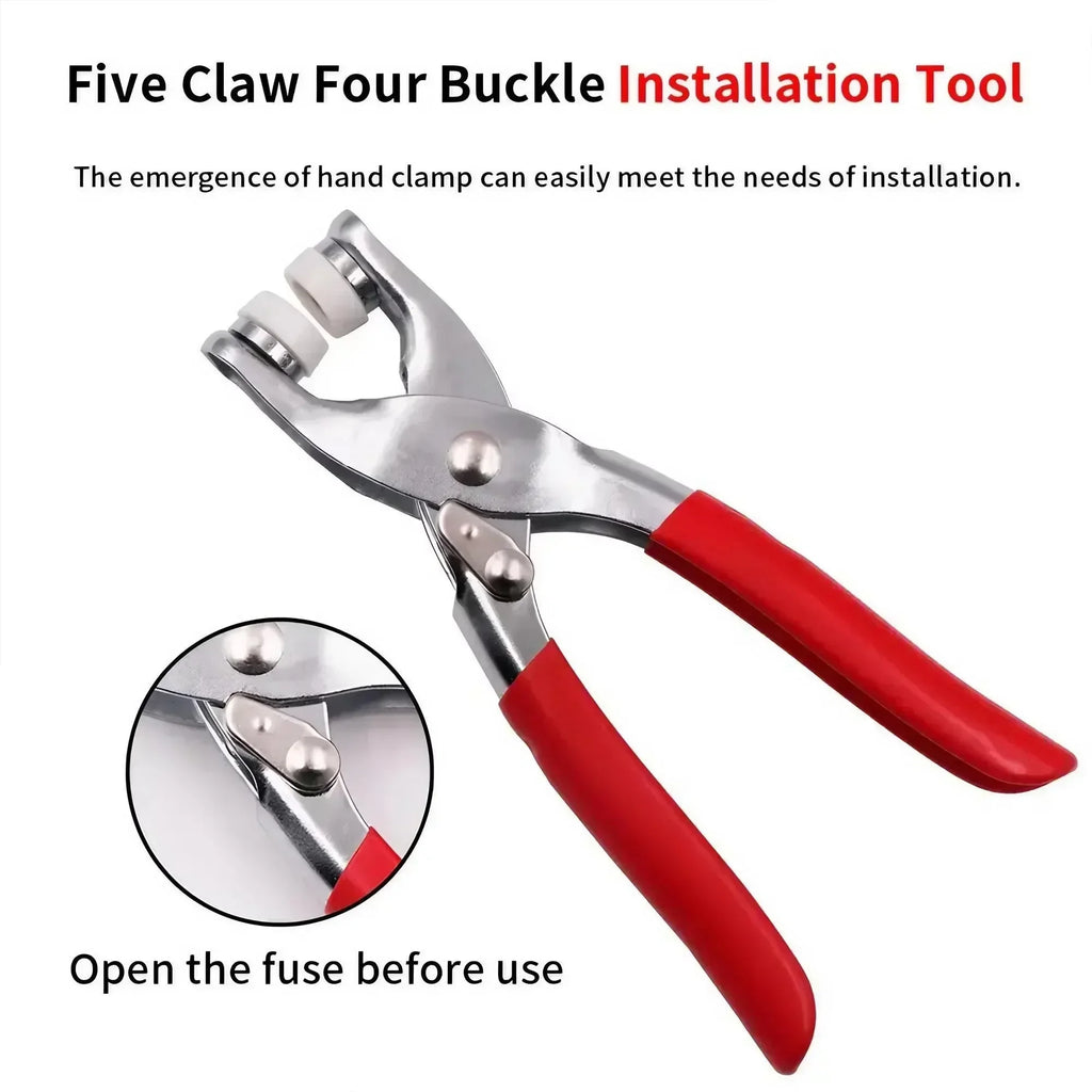 1Set 201Pcs Hand Pressed No Sew Five Claw Button Installation Tool Set Metal Snap Buttons Fasteners Pliers Kit for Baby Clothes Romper Sewing