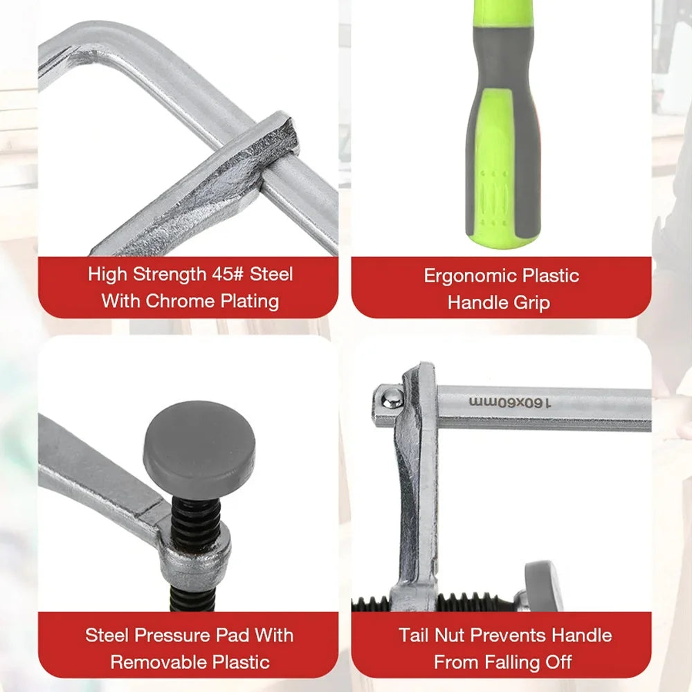 2pcs Quick Adjust Screw Handle Track Saw Rail Clamps MFT Clamps Compatible with Festool Rail Track Saw and MFT Table Woodworking Tools