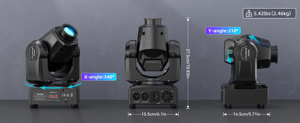 60W Gobo Moving Head Light DMX Remote Control Stage Lighting Effect Projector for DJ Disco Party Bar Club Wedding Birthday