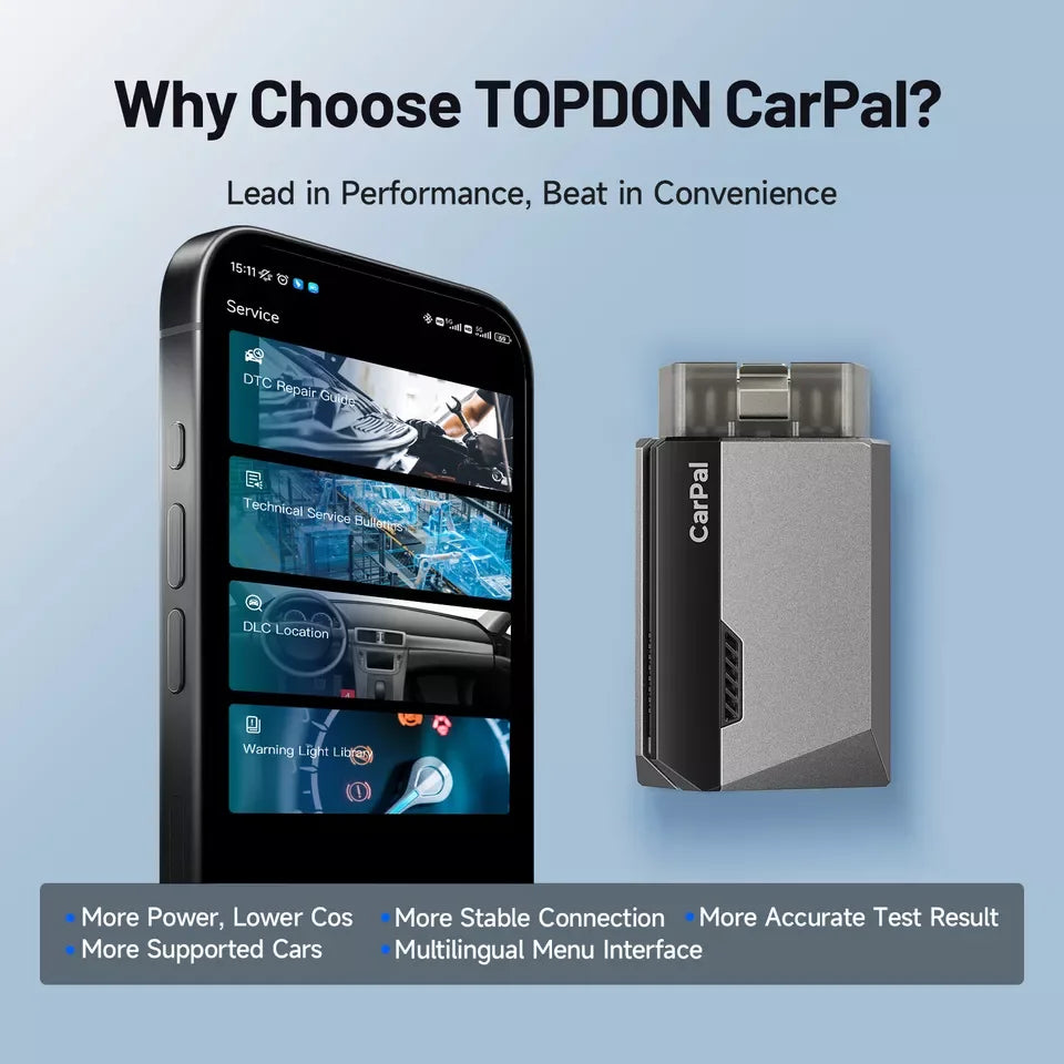 Carpal-1 OBD2 Scanner Bluetooth for Car All System Diagnostic Tool iOS Android Vehicle Health Check Smog Check Battery Test