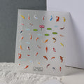 5D Koi Fish Nail Stickers, Green Lotus and Red Carp Nail Art Decals