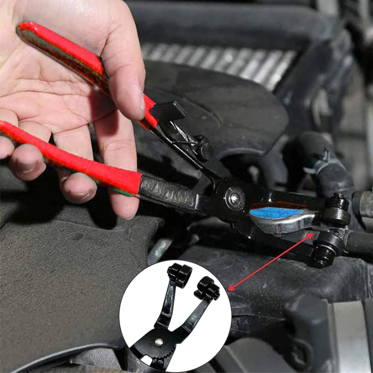 9-piece Hose Clamp Set, Spring Hose Clamp Pliers, Carbon Steel Auto Repair Tool Set With Storage Box, Spring Hose Clamp Pliers R