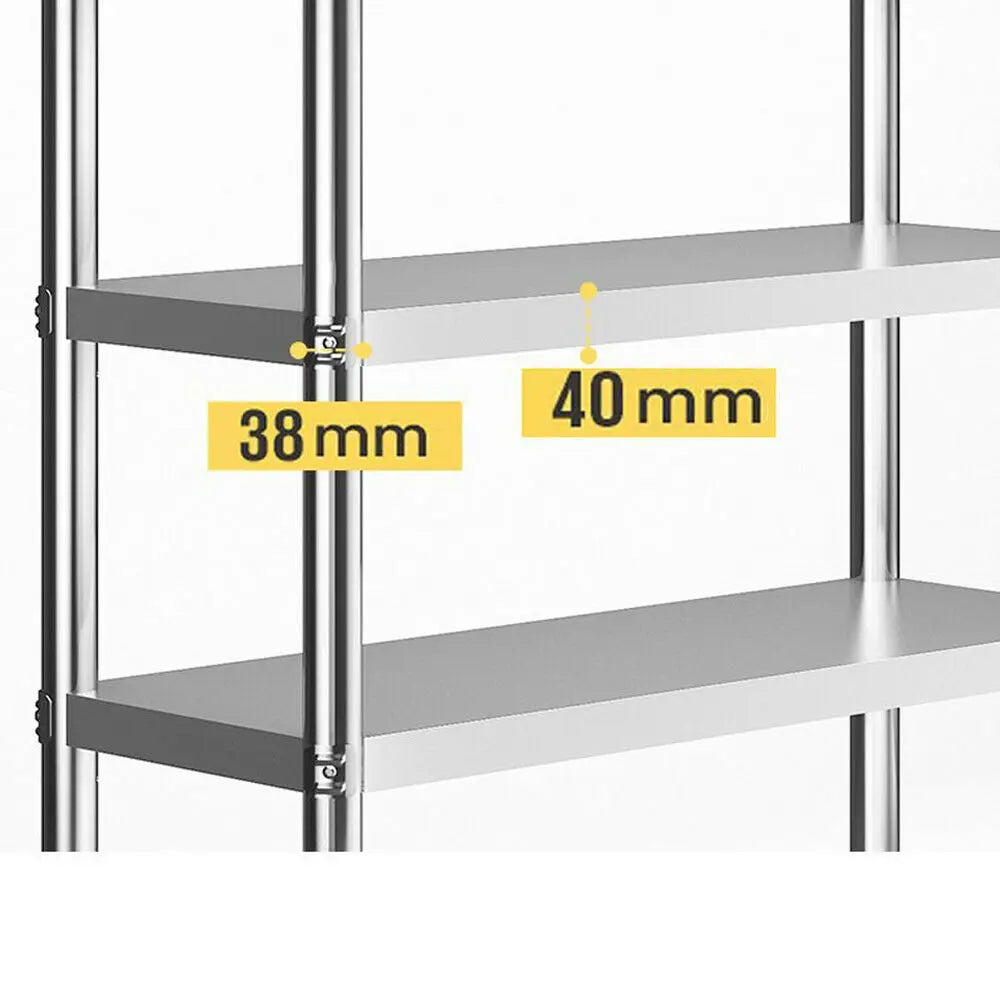 Heavy Duty Storage Shelving Organizer Stainless Steel Storage Rack Shelves for Pantries Restaurants Kitchens Large Kitchens