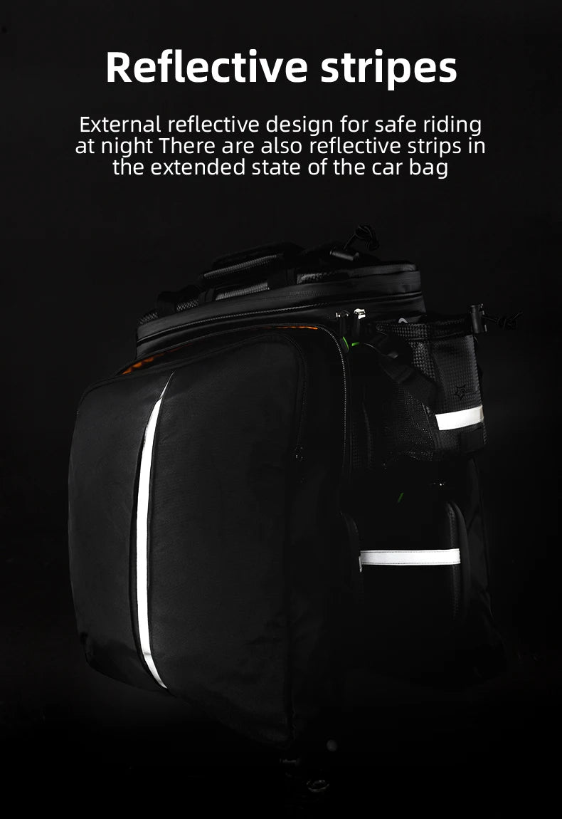 ROCKBROS Bicycle Carrier Bag MTB Bike Bag Trunk Pannier Cycling Large Capacity Travel Bag Package Bags Bicycle Rear Carrier Bags