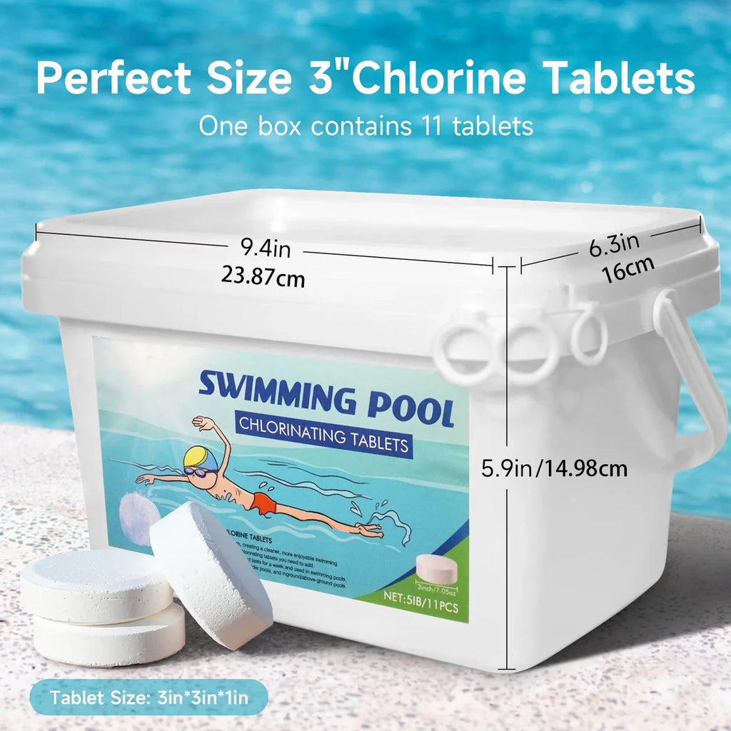 3 Inch 40Lbs Pool Chlorine Tablets - Stabilized Chlorine Tablets for Hot Tubs,Swimming Pools and Spas - Slow Dissolving - Indivi