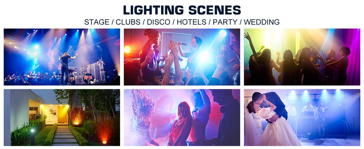 U'King 1/2/4Pcs 200W Par Lights RGBWA+UV 18 LEDs Stage Lights DMX512 Par Can DJ Lights For Wedding Party Disco KTV Bar Nightclub