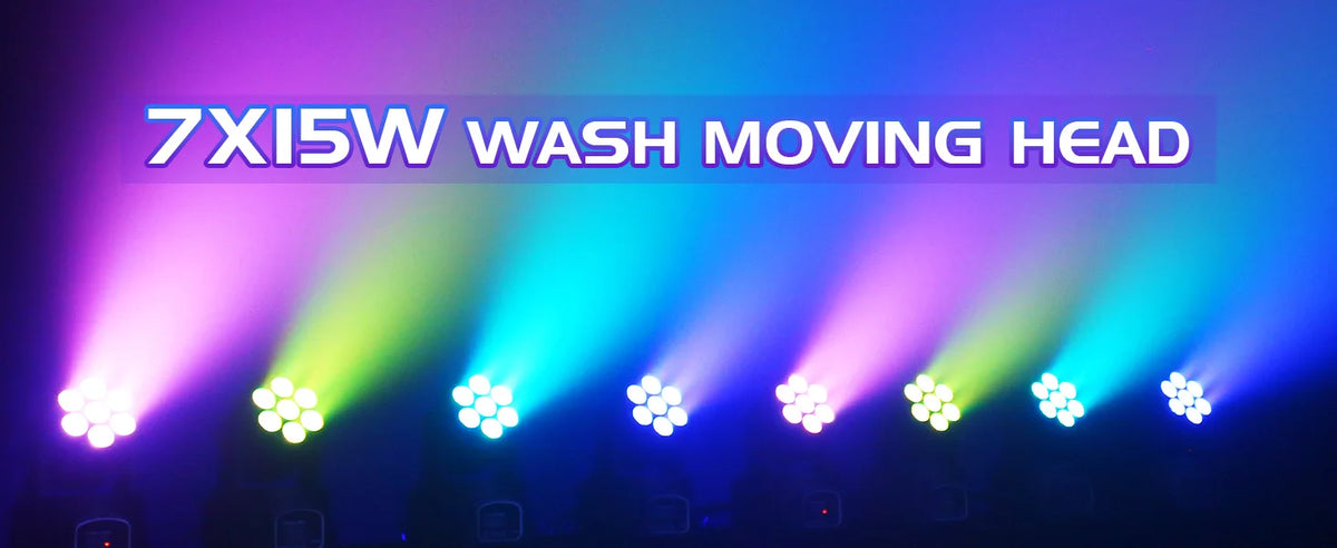 2Pcs/Set 105W Beam Moving Head Lights 7x15W RGBW LED Stage Lights DMX512 Spot Lights For DJ Disco KTV Wedding Party