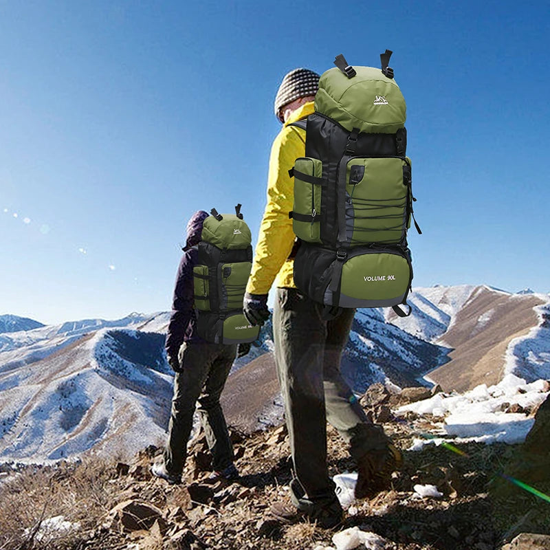 90L Large Camping Backpack Travel Bag Men's Women Luggage Hiking Shoulder Bags Outdoor Climbing Trekking Sports Rucksack Nylon