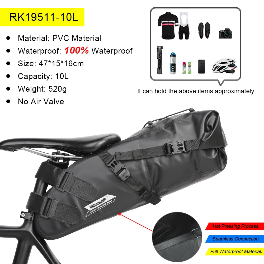 Bicycle Bag 5L-13L Full Waterproof Road Mountain Bike Cycling Rear Rack Bag Luggage Pannier Bike Saddle Accessories