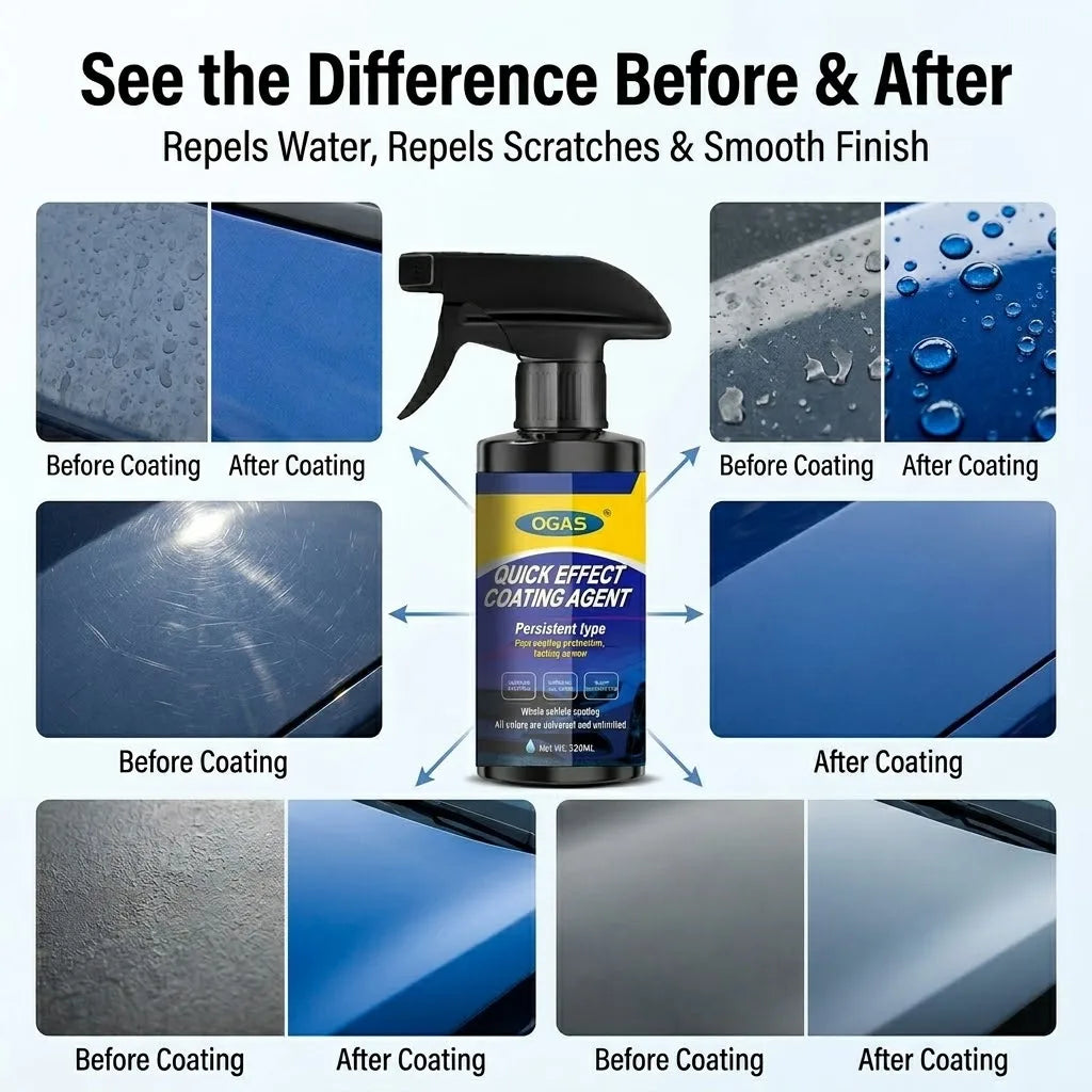 120ml Nano Car Paint Coating Agent Dual Mode Spray Waterless Wash Gloss Enhancer UV Protection Scratch Resistant Auto Surface Care Polish