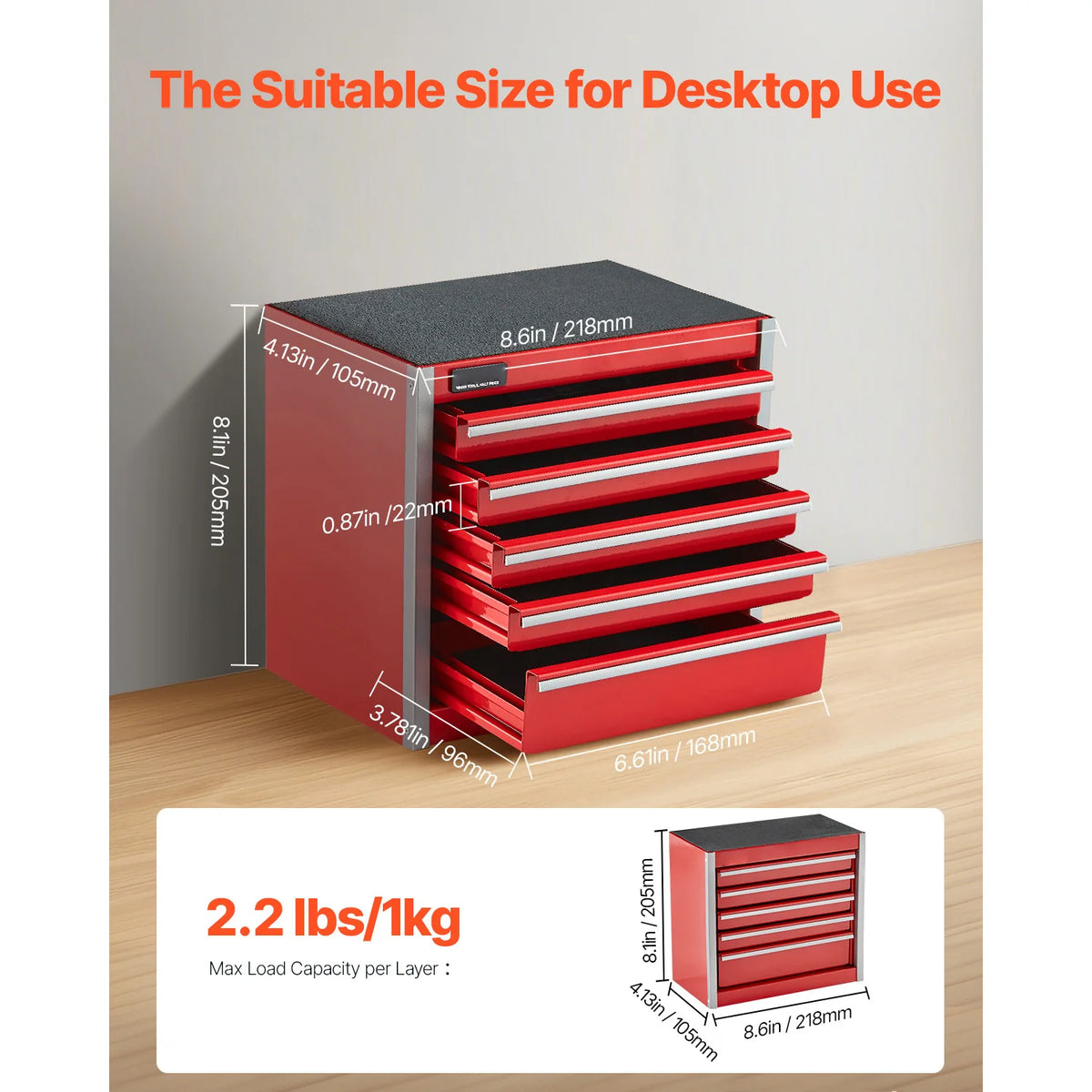 SucceBuy 5-Drawer Metal Tool Box
