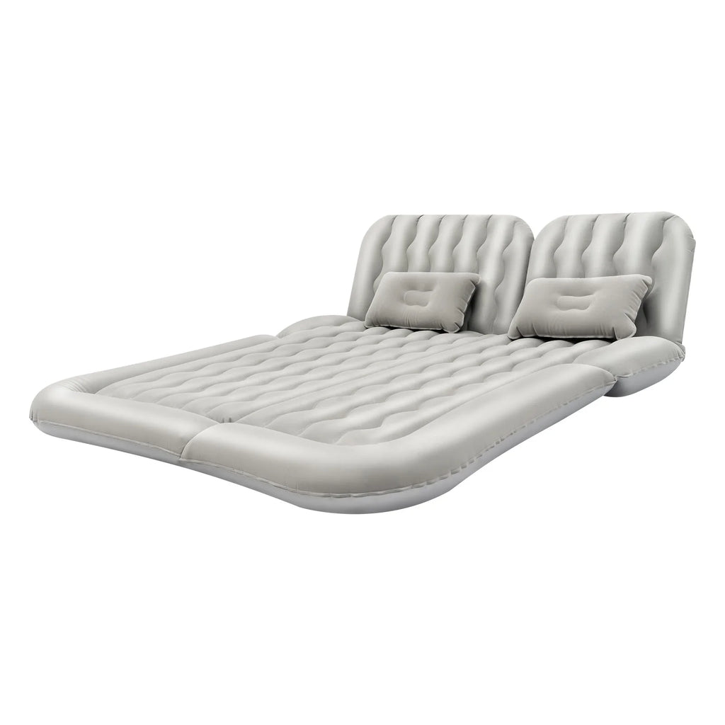 Inflatable Car Back Seat Air Mattress, Foldable Flocked Travel Bed with Pump