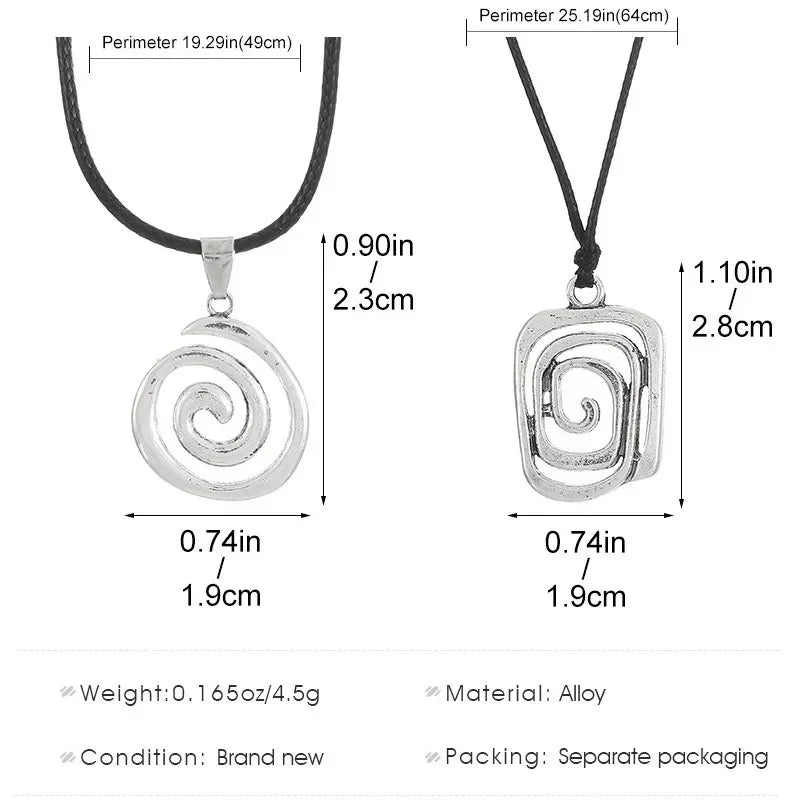 Vintage Spiral Vortex Pendant Necklace Hand-woven Leather Rope Necklace for Women Boho Goth Necklace Fashion 2026 Y2K Jewelry