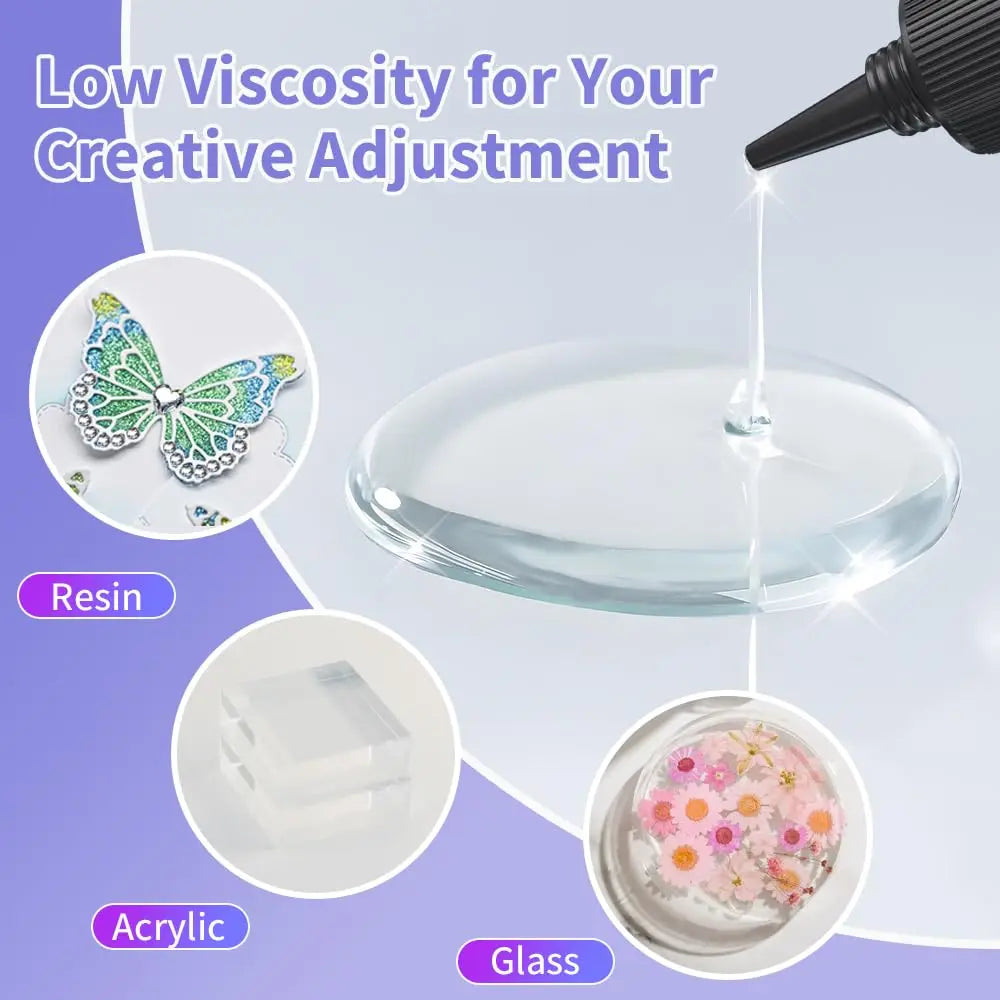 LOOLIFL50ml UV Curing Glue Transparent Resin Strong Adhesive Fast Cure Traceless Glue For Glass Metal Plastic Jewelry DIY Crafts