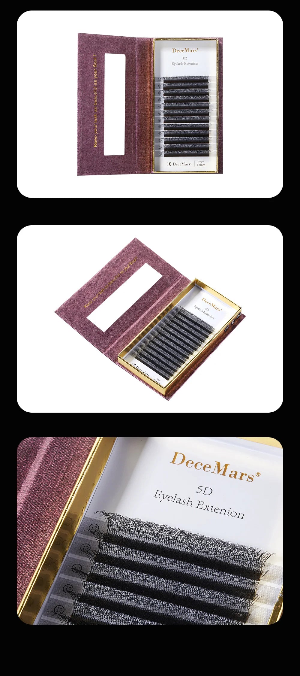 DeceMars 5D W-Shape Eyelash Extensions Tray