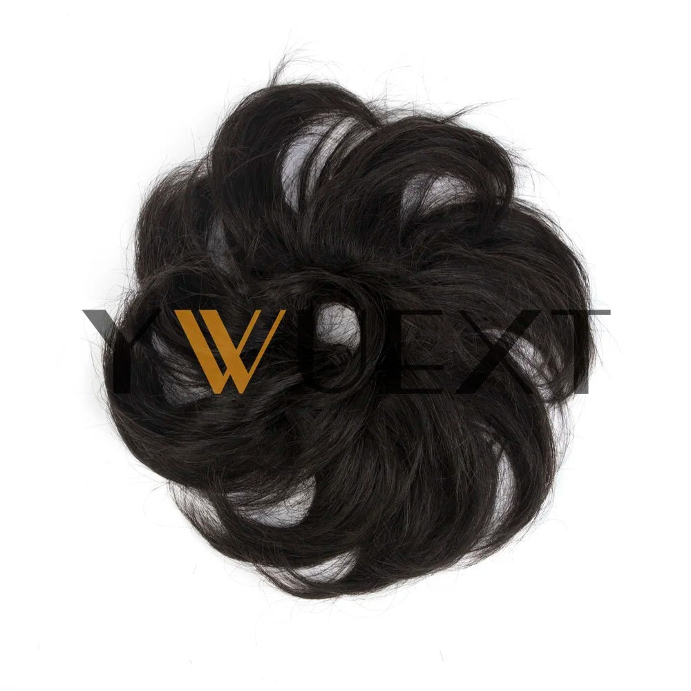 Curly Human Hair Bun Chignon
