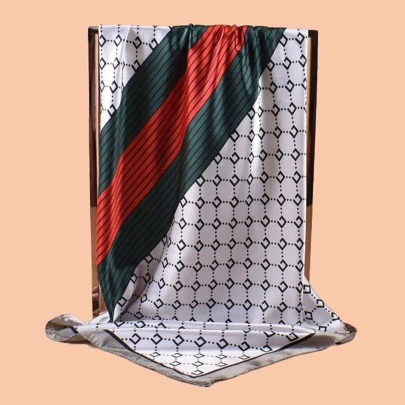 Women's Satin Square Scarf 35 inch, Multi-Use Headscarf, Hair Tie and Bag Accessory