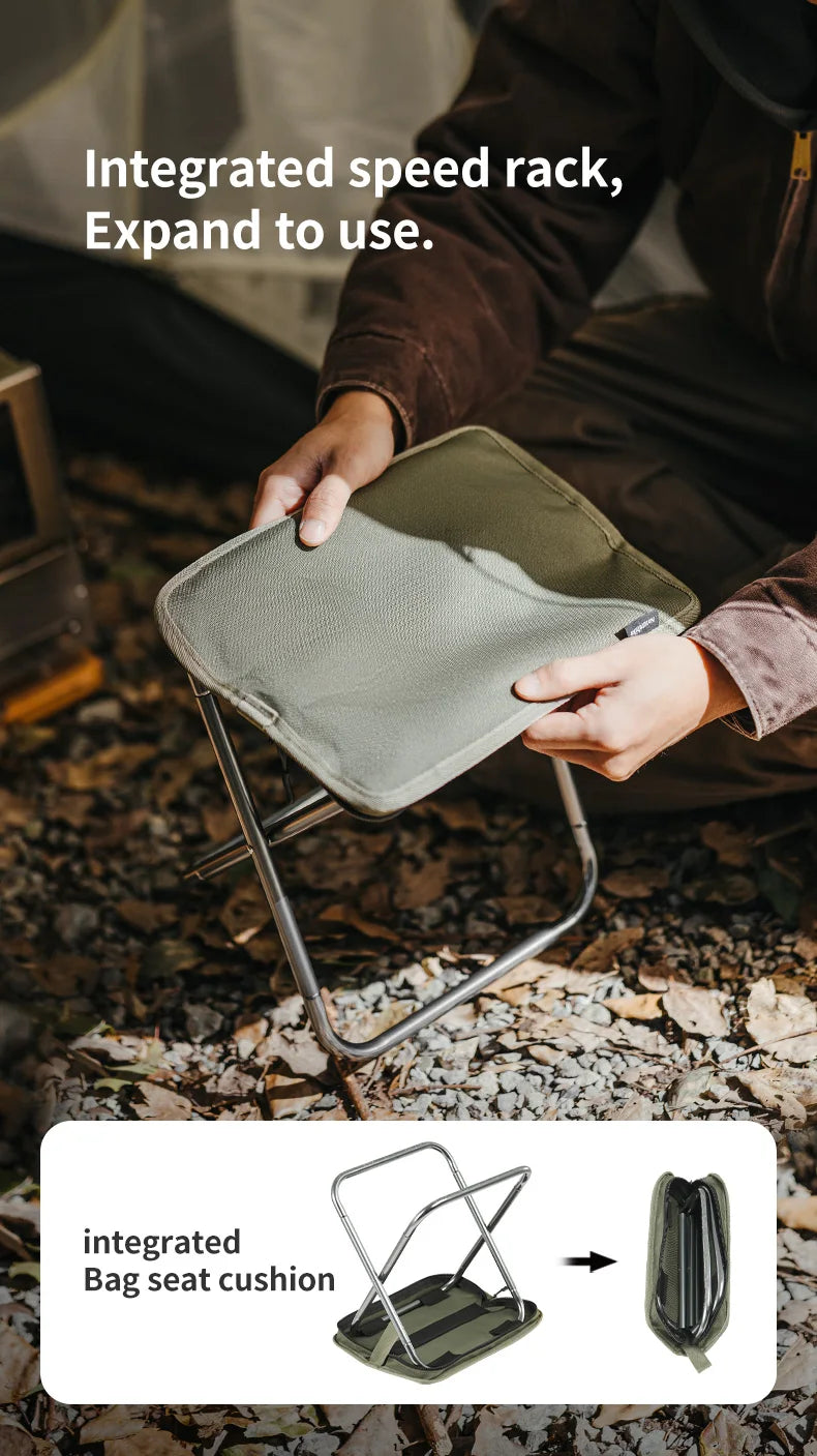 Naturehike Foldable Collapsible Backpack Portable Seat Stool Lightweight Mini Easy Carry Outdoor Travel Fishing Stool Picnic Stool