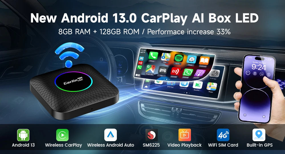 2026 CarlinKit Android TV Box LITE CarPlay Android Auto Wireless USB Adatper Support Netfilx Youtube Spotify For Car Multimedia