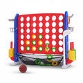 4-in-1 Giant Connect Game Set Adjustable Height, Basketball Hoop, Ring Toss and Net Jumbo Outdoor Yard Game for Families Events