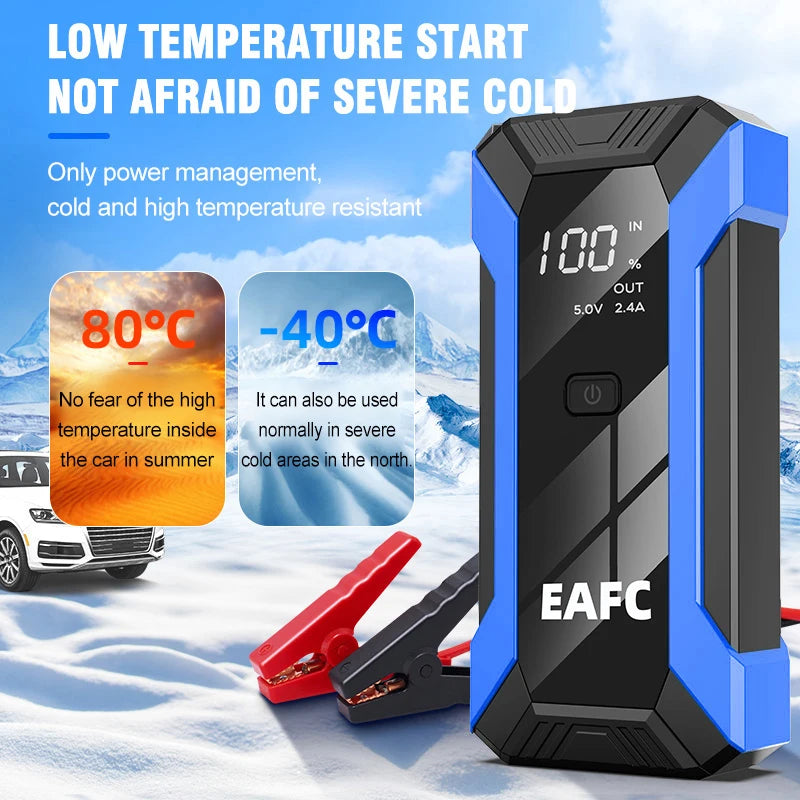 2026 Car Jump Starter 2000A/1200A Car Battery Charger Emergency Power Bank Booster for 12V Petrol Diesel Vehicles Starting