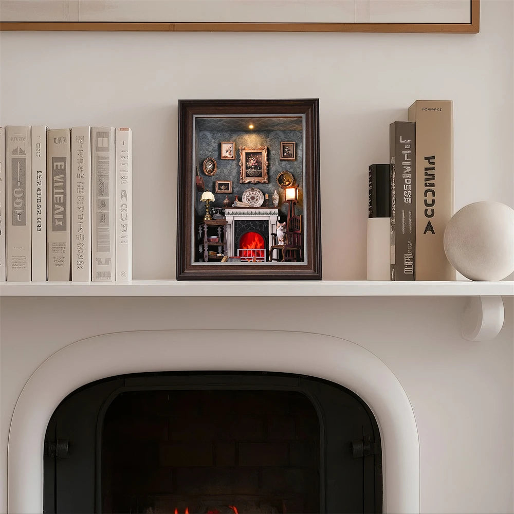 DIY Book Nook Kit, Tailor's Shop 3D Wooden Bookshelf Insert
