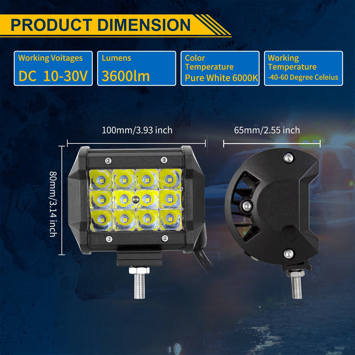 7D 22- 52in 270W-675W Off Road LED Light Bar with 2x36W Work Light Wire Kit 12V 24V Led Bar for Car Jeep Truck 4x4 ATV Boat