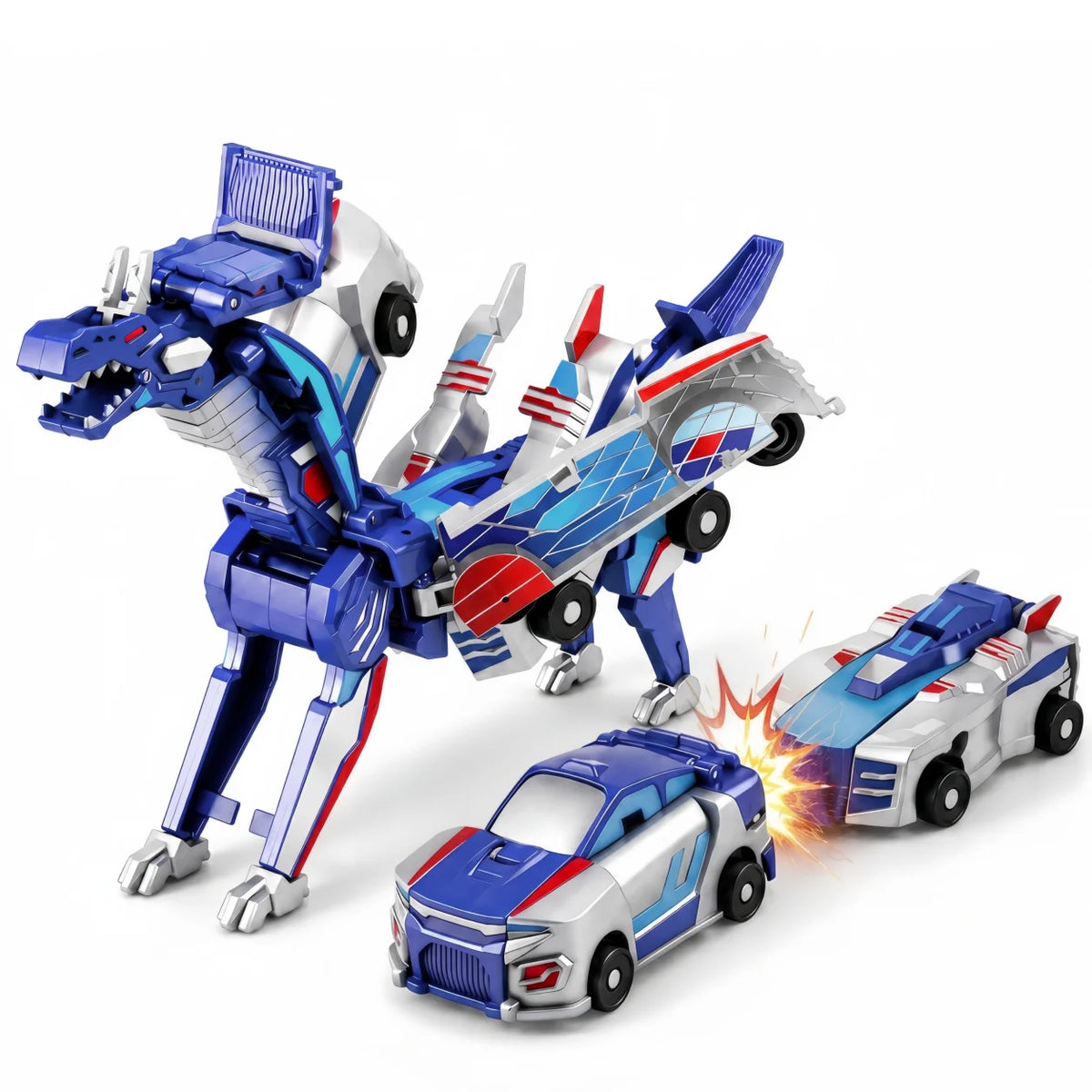 Magnetic Dinosaur Transformer Car Toy, 2-in-1 Transforming Cars for Kids, STEM Birthday Gift