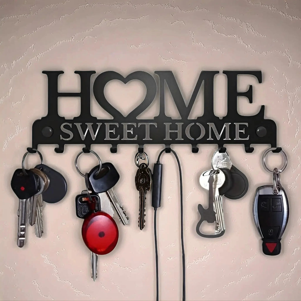 Metal Wall-Mount Key Holder Rack – Home Sweet Home Design