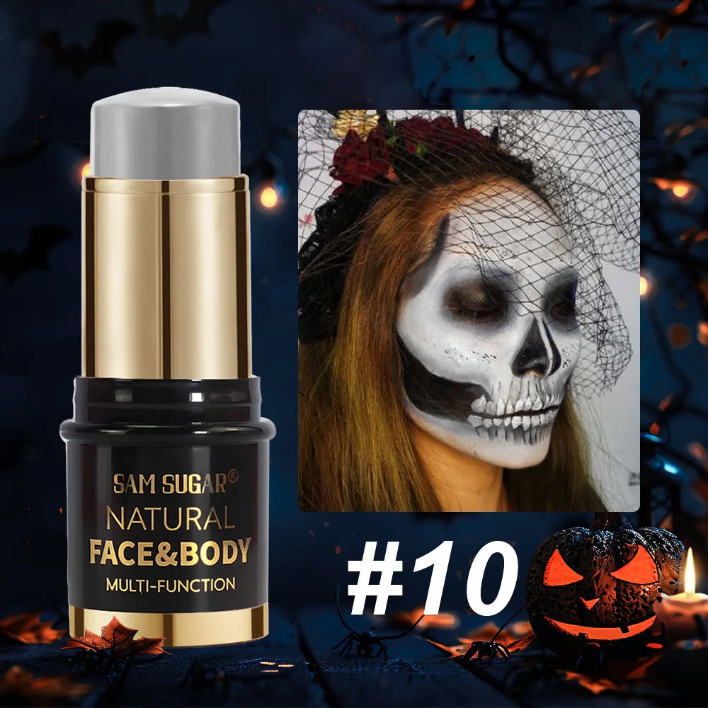 12 Colors Black White Halloween Makeup Waterproof Face Body Paint Stick Neon Colorful Blue Green Yellow Face Paint Cosmetics
