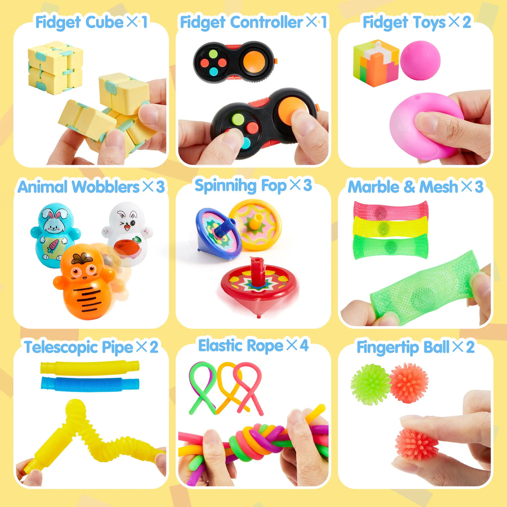 Joyfy 60 Pack Party GiftsFidget Toys Adults Party Favors Autism Sensory Treasure Box Toys Classroom Prizes Stress Relief Gifts