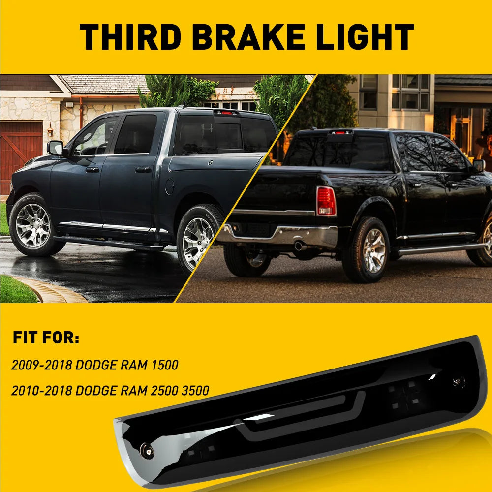 1Pcs LED Third 3rd Smoke Brake Light For Dodge Ram 1500 2500 3500 2009-2018 Car Rear Brake Cargo Lights Red White Accessories
