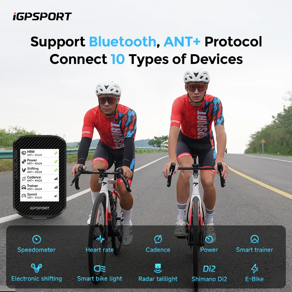 BSC300T Touch-screen Bike Computer Global Colorful Map Wireless Cycling Computer Support E-bike