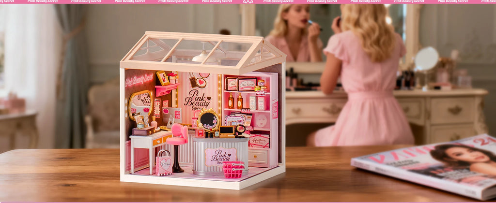 Rolife Dollhouse 3D Puzzle Super Creator Serious DIY Miniature House Kit with LED Light for Home Decor Birthday Gift for Girls Teens(DW026/27/28)