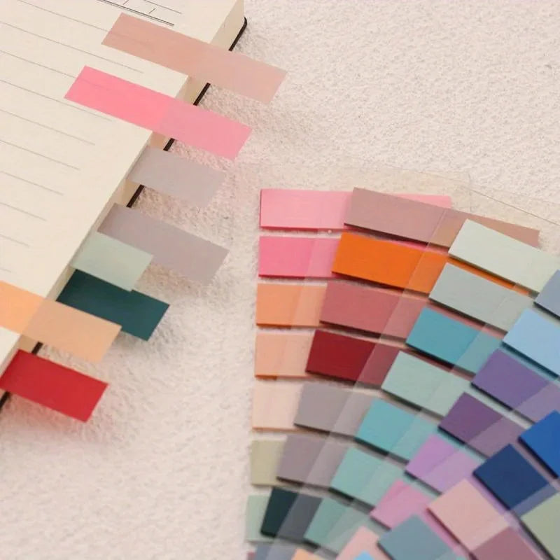 Waterproof PET Self-Stick Notes, Solid Color Sticky Notepad for Journaling and Scrapbooking