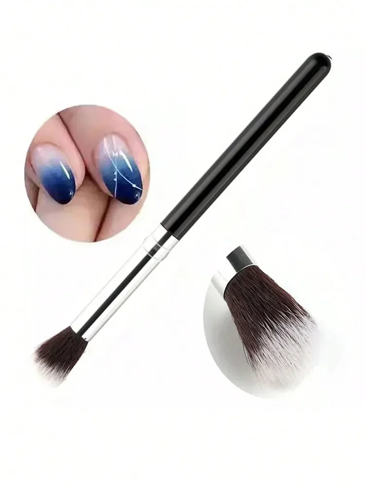 2Pcs Black Wooden Handle Ombre Gradient Nail Brush UV Gel Drawing Smudge Tool Professional Salon DIY Manicure Supply