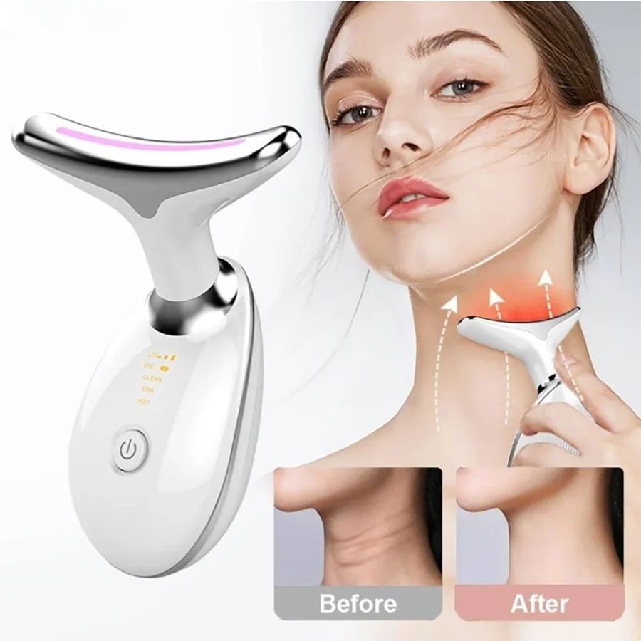Neck and Face Massager with LED Light Modes, Microcurrent Skin Care Device