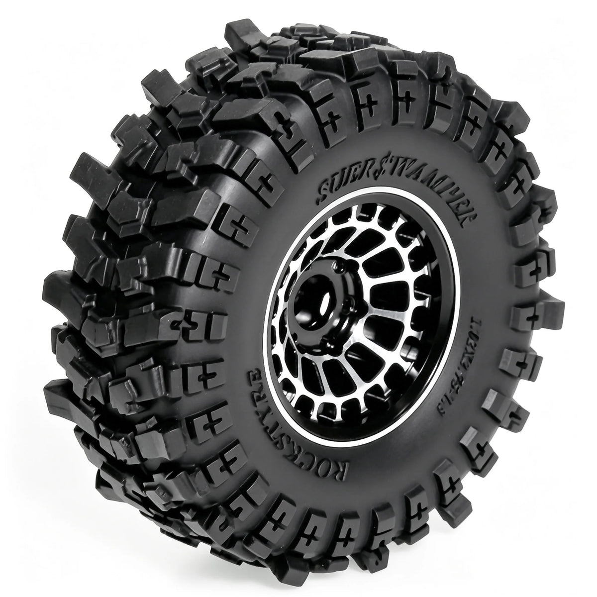 RED SPIDER 4Pcs 1.3 Inch RC Complete Wheels Set Metal Beadlock Wheel Rims + Deep Tread Rubber Tires With Foam OD 68.8mm For 1/18 Traxxas TRX4M Axial SCX24 FCX24 Micro RC Crawler Buggy Off Road DIY Modification Parts