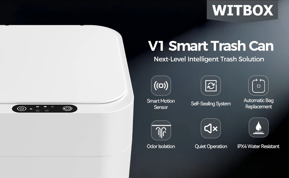 20L/30L Automatic Self Changing Trash Can Self Sealing Self Bagging Motion Sensor Touchless Smart Garbage Can with Lid for Kitchen Bathroom Bedroom
