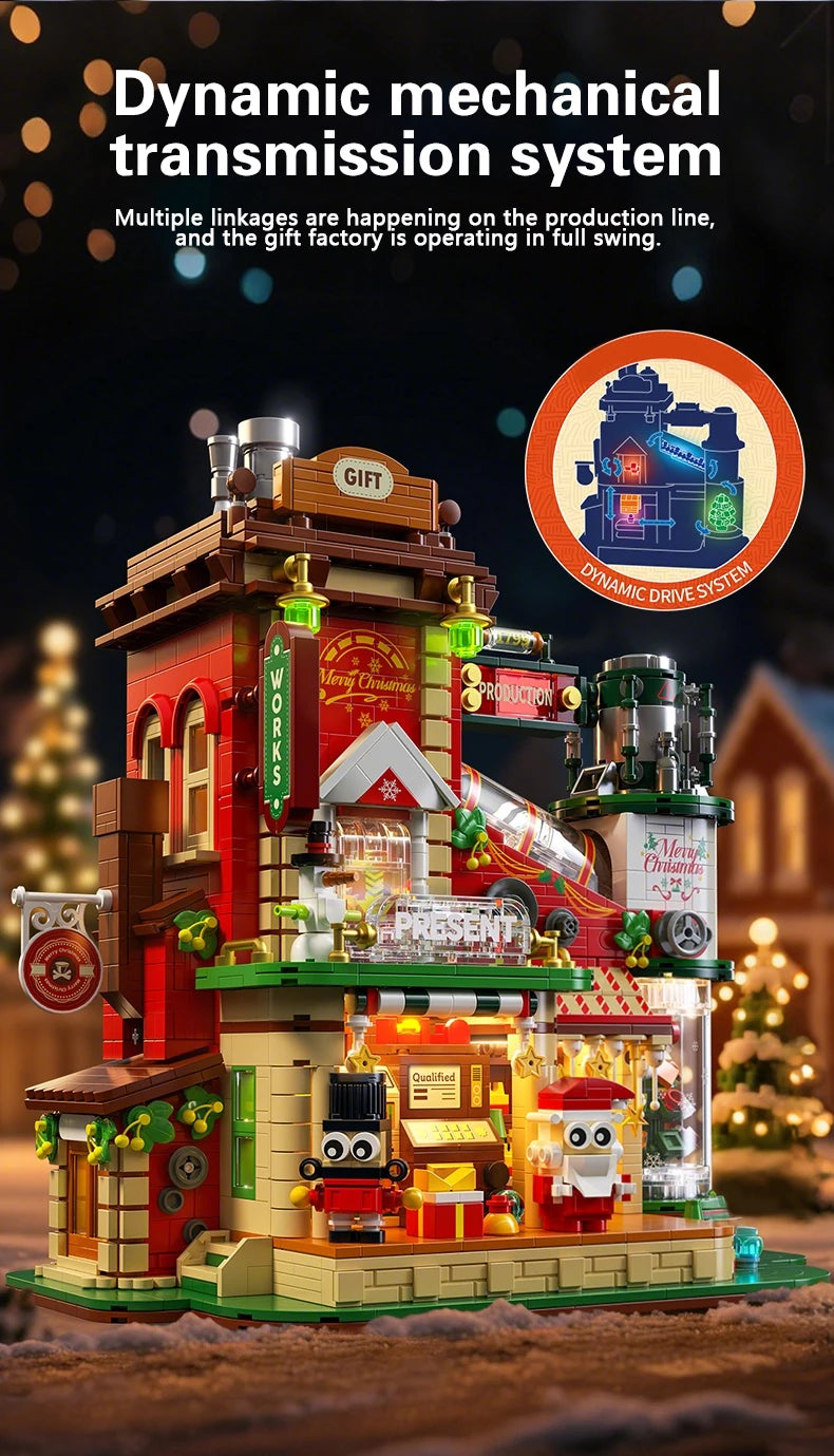 KAVOWORLD Christmas Present Factory House Building Blocks Set 2782PCS DIY Assembly Bricks Toy for Christmas Gift Home Decoration